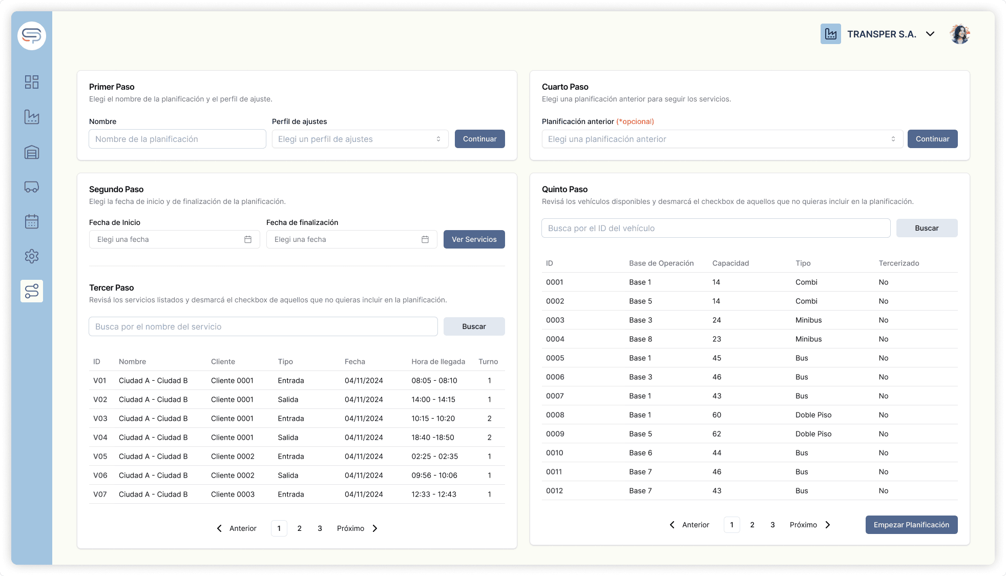 Interfaz de creación asistida de planificación del software Soft Planner